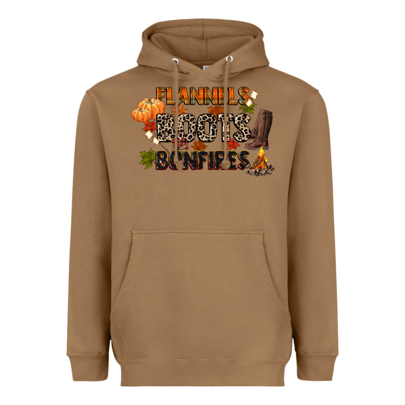 Flannels Boots And Bonfires Heavyweight Hoodie by CowGirlArtShop | Teevron