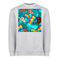 Heather Grey Pride lgbtq hands with flag seamless pattern Heavyweight Sweatshirt - BundleAndBundleShop