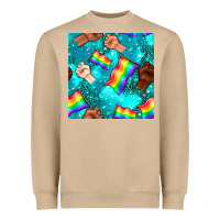 Mushroom Pride lgbtq hands with flag seamless pattern Heavyweight Sweatshirt - BundleAndBundleShop