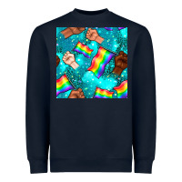 Pride Lgbtq Hands With Flag Seamless Pattern Heavyweight Sweatshirt | Teevron