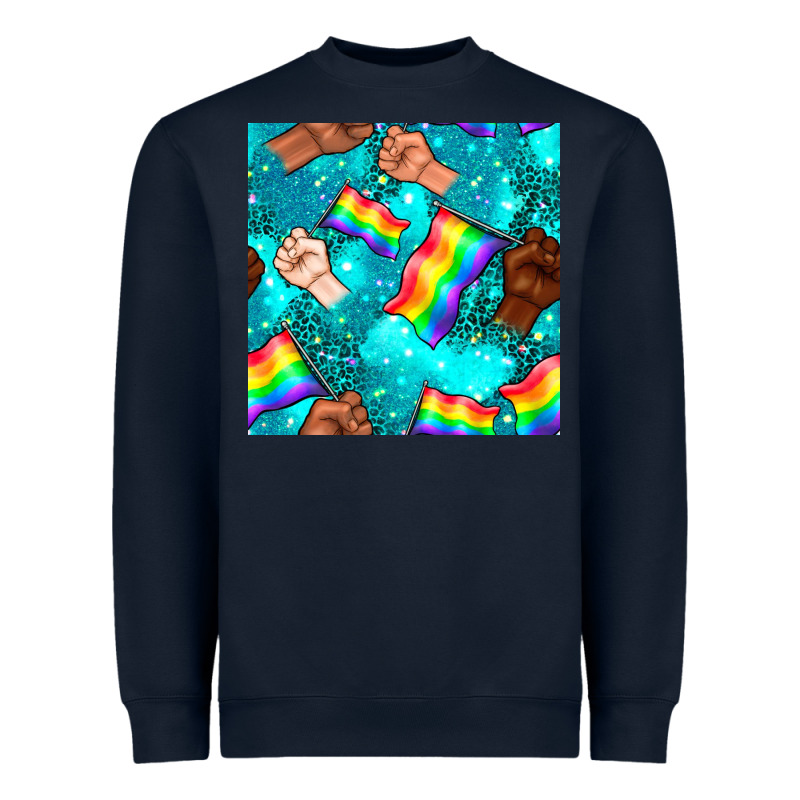 Pride Lgbtq Hands With Flag Seamless Pattern Heavyweight Sweatshirt by BundleAndBundleShop | Teevron