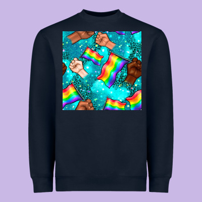 Pride Lgbtq Hands With Flag Seamless Pattern Heavyweight Sweatshirt Designed By Bundleandbundleshop