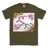 Army Green customized leopard floral nurse Classic Tee - MaliasSmallBusiness