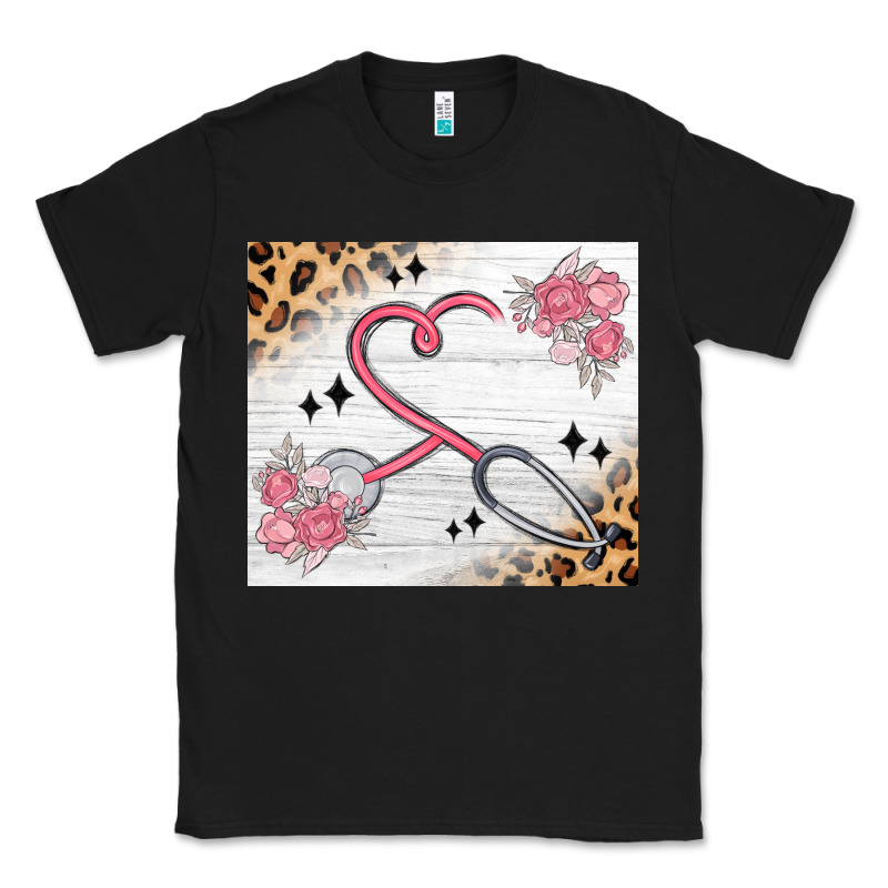 Customized Leopard Floral Nurse Classic Tee by MaliasSmallBusiness | Teevron
