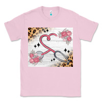 Bubblegum Pink customized leopard floral nurse Classic Tee - MaliasSmallBusiness
