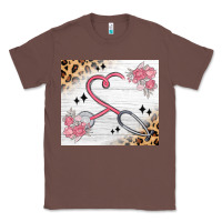 Chestnut customized leopard floral nurse Classic Tee - MaliasSmallBusiness