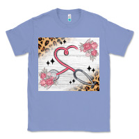 Colony Blue customized leopard floral nurse Classic Tee - MaliasSmallBusiness