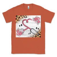 Copper customized leopard floral nurse Classic Tee - MaliasSmallBusiness