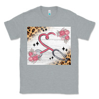 Heather Grey customized leopard floral nurse Classic Tee - MaliasSmallBusiness