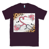 Plum customized leopard floral nurse Classic Tee - MaliasSmallBusiness