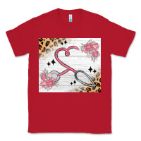 Red customized leopard floral nurse Classic Tee - MaliasSmallBusiness