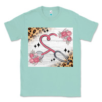Seafoam customized leopard floral nurse Classic Tee - MaliasSmallBusiness