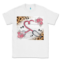 White customized leopard floral nurse Classic Tee - MaliasSmallBusiness