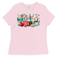 Bubblegum Pink teacher coffee cups Ladies Tee - RanaPortraitStore