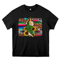 Black san judas leopard cowhide sunflower background Heavy Core Tee - JahusDesignShop
