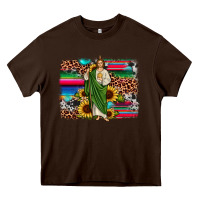 Chocolate Brown san judas leopard cowhide sunflower background Heavy Core Tee - JahusDesignShop