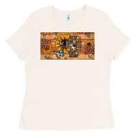 Bone leopard cross butterfly sunflower Ladies Tee - JahusDesignShop
