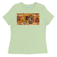Matcha leopard cross butterfly sunflower Ladies Tee - JahusDesignShop