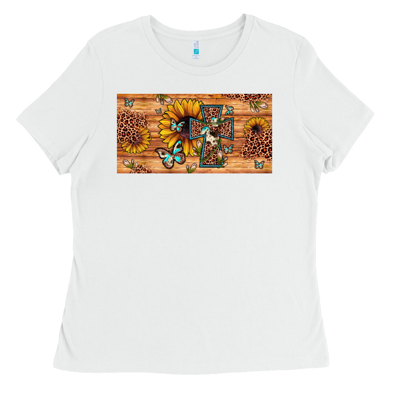 Leopard Cross Butterfly Sunflower Ladies Tee by JahusDesignShop | Teevron