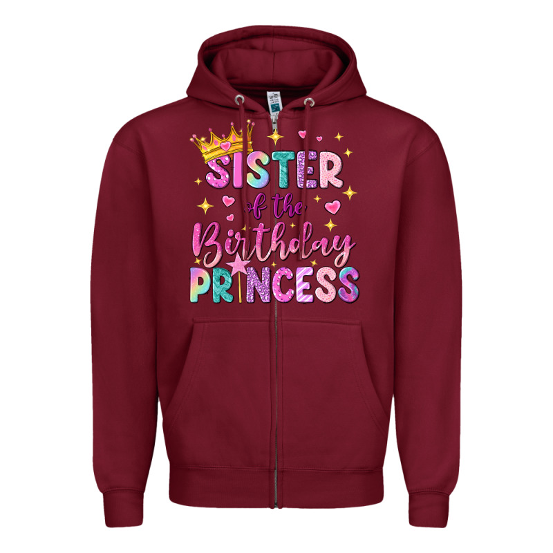 Sister Of The Birthday Princess Zipper Hoodie by NancyCooperArtShop | Teevron