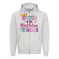Dove Grey sister of the birthday princess Zipper Hoodie - NancyCooperArtShop