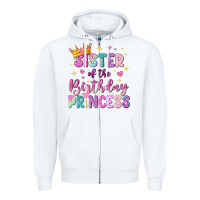 White sister of the birthday princess Zipper Hoodie - NancyCooperArtShop