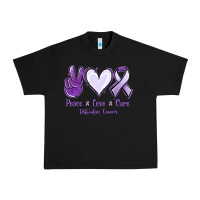 Black Peace love cure Testicular Cancer Urban Heavy Tee - NancyCooperArtShop