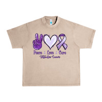 French Oak Peace love cure Testicular Cancer Urban Heavy Tee - NancyCooperArtShop
