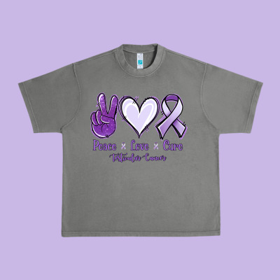 Peace Love Cure Testicular Cancer Urban Heavy Tee Designed By Nancycooperartshop