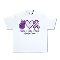 White Peace love cure Testicular Cancer Urban Heavy Tee - NancyCooperArtShop