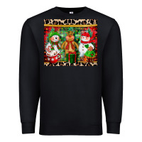 Black christmas snowman polar bear reindeer Premium Sweatshirt - CowGirlArtShop
