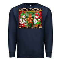 Navy christmas snowman polar bear reindeer Premium Sweatshirt - CowGirlArtShop