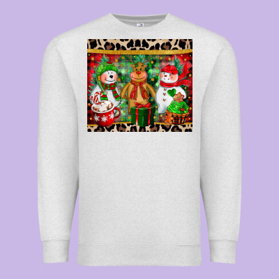Christmas Snowman Polar Bear Reindeer Premium Sweatshirt Designed By Cowgirlartshop