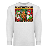 Oatmeal Heather christmas snowman polar bear reindeer Premium Sweatshirt - CowGirlArtShop