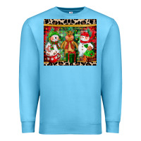 Ocean Blue christmas snowman polar bear reindeer Premium Sweatshirt - CowGirlArtShop