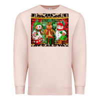 Pale Pink christmas snowman polar bear reindeer Premium Sweatshirt - CowGirlArtShop