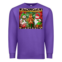 Purple christmas snowman polar bear reindeer Premium Sweatshirt - CowGirlArtShop