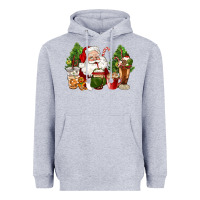 Heather Grey santa coffee cups christmas Heavyweight Hoodie - CowGirlArtShop