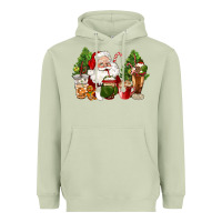 Matcha santa coffee cups christmas Heavyweight Hoodie - CowGirlArtShop