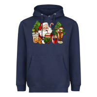 Navy santa coffee cups christmas Heavyweight Hoodie - CowGirlArtShop