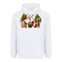 White santa coffee cups christmas Heavyweight Hoodie - CowGirlArtShop