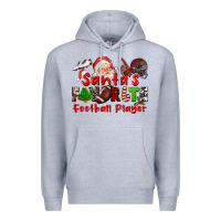 Heather Grey santas favorite  football player Premium Hoodie - CowGirlArtShop