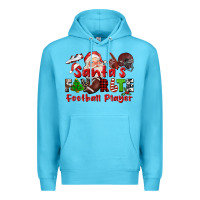 Ocean Blue santas favorite  football player Premium Hoodie - CowGirlArtShop