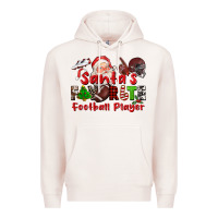 Pale Pink santas favorite  football player Premium Hoodie - CowGirlArtShop