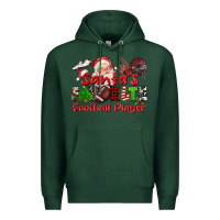 Sports Green santas favorite  football player Premium Hoodie - CowGirlArtShop
