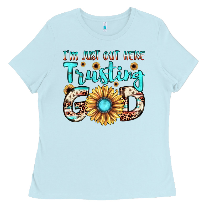 I'm Just Out Here Trusting God Ladies Tee by JahusDesignShop | Teevron