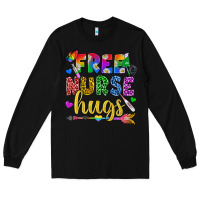 Black Free Nurse Hugs Pride LGBTQ+ Long Sleeve Tee - BundleAndBundleShop