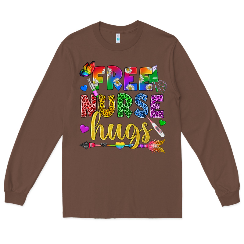 Free Nurse Hugs Pride Lgbtq+ Long Sleeve Tee by BundleAndBundleShop | Teevron