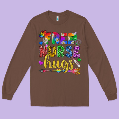 Free Nurse Hugs Pride Lgbtq+ Long Sleeve Tee Designed By Bundleandbundleshop