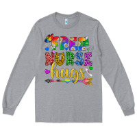 Heather Grey Free Nurse Hugs Pride LGBTQ+ Long Sleeve Tee - BundleAndBundleShop